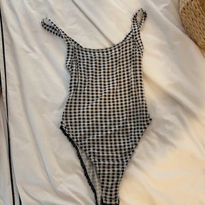 Nasty gal checkered body suit size 0